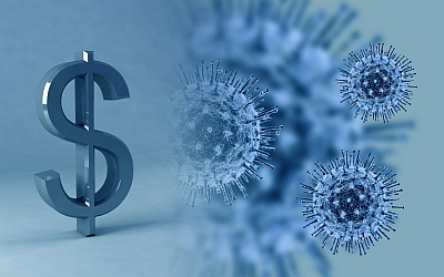 image of dollar sign and virus