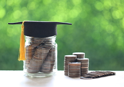 image of money with graduation cap