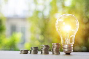 image of lightbulb and money saving concept