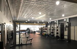 image of interior of Post Rock Fitness, Lincoln, KS after a large renovation project