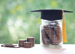 image of money and graduation cap